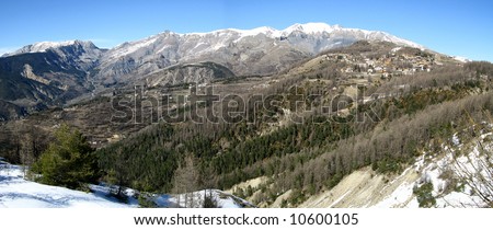 A sight on the Alps, from the ski resort  of Valberg, in the maritime Alps, France