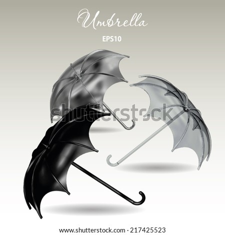 3d illustration of umbrella with landscape design