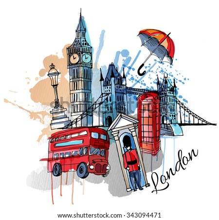 free london bus watercolor vector download free vector art stock