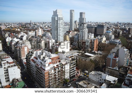 Aerial view of Buenos Aires city, Argentina. Buildings.