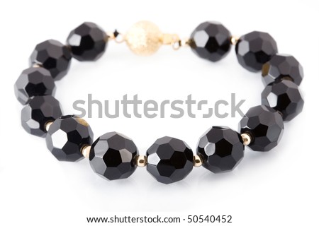 black bracelet isolated on white