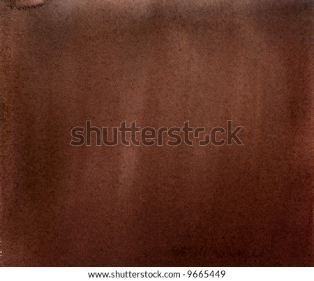 A brown watercolor wash on heavy toothed paper, suitable as a background texture.