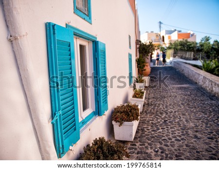 Village of Imerovigli, Santorini. Classic greek architecture.