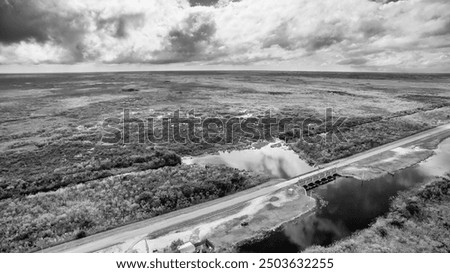 Similar – Image, Stock Photo Aerial View Green Marsh And River Landscape In Summer Day. Top View Of Beautiful European Nature From High Attitude In Summer Season. Drone View. Bird’s Eye View