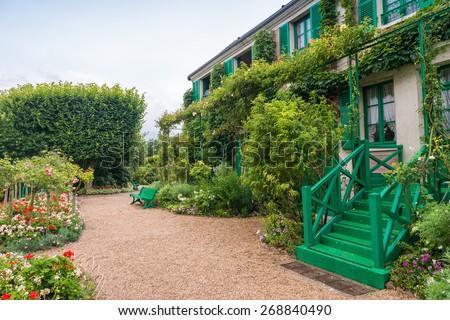 France Giverny Monet\'s garden on a spring day.