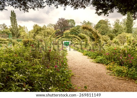Giverny. Monet\'s Garden on a overcast day.