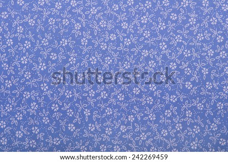 Cotton linen fabric texture with drawing flowers
