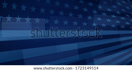 USA independence day abstract background with elements of the american flag in dark blue colors