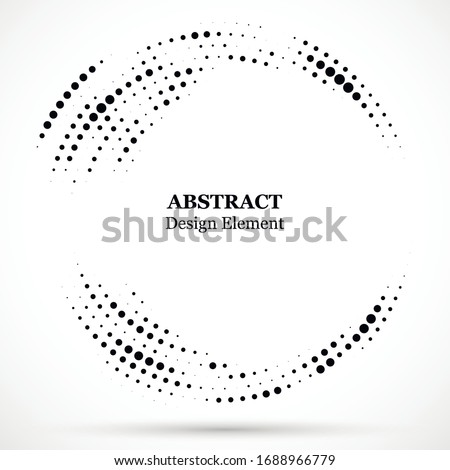 Abstract dotted halftone modern pattern background.Black decorative design halftone round circle elements isolated on white.Circular abstract vector background consisting of dots.

