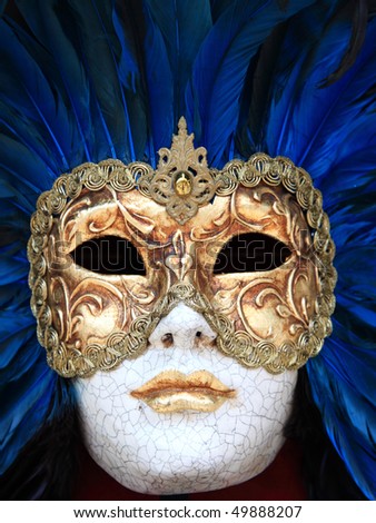traditional Venice mask with colorful decoration