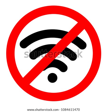no wifi sign symbol on white background