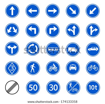 traffic sign of regulatory for warming on street, safety road sign, vector set