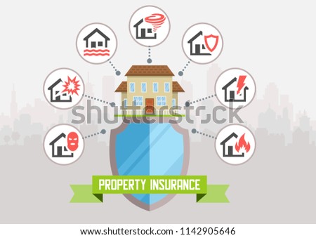 House insurance business service template. Vector illustration. Can be used for workflow layout, banner, diagram, number options, web design, timeline, infographics.