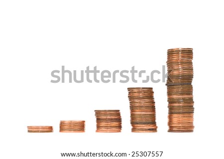 Concept image of someone\'s saving account with the interest increasing their money, isolated against a white background