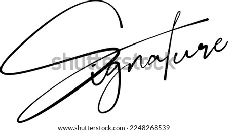 Handwritten signature for signed papers and documents. Random fake signature blank template