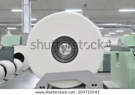 Machinery and equipment in a spinning production company