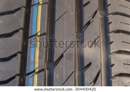 Brand new modern summer car tire detail
