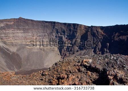 Dolomieu crater of the Piton de la Fournaise volcano on Reunion Island