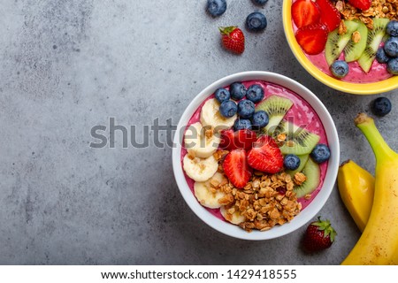 Similar – Image, Stock Photo Acai bowl with berries and seeds