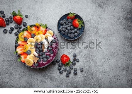 Similar – Image, Stock Photo Acai bowl with berries and seeds