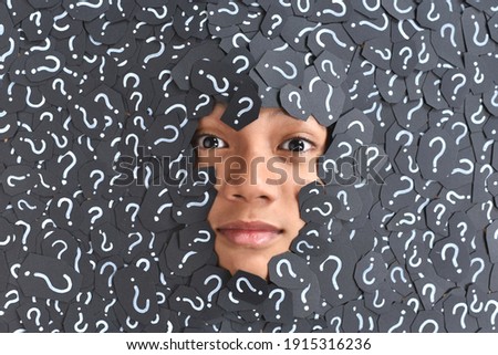 Image, Stock Photo Anonymous boy asking to stay home