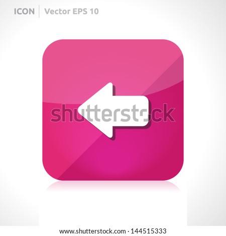 Arrow left icon | vector design template | color pink | icon set | abstract with symbol |