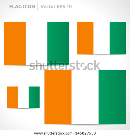 Ivory Coast flag template | vector symbol design | color orange, green and white | icon set