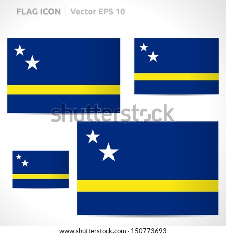 Curacao flag template | vector symbol design | color blue white and yellow | icon set