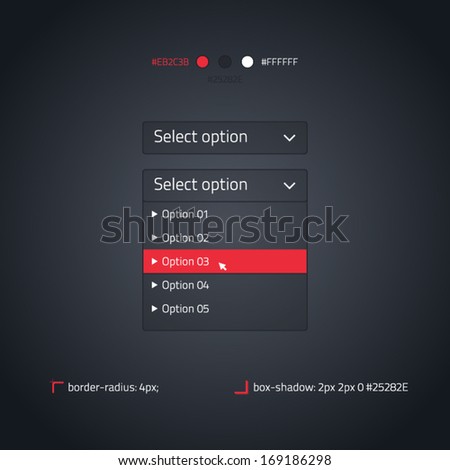 Select option - transparent website element