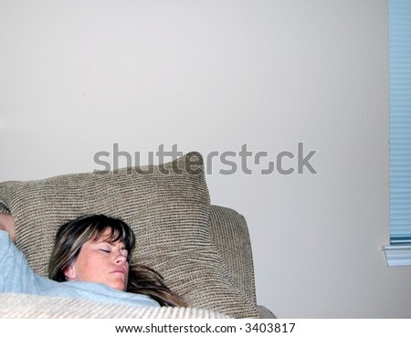 Woman taking a nap.