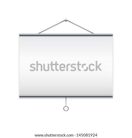 Projector screen. Isolated on white EPS10 vector illustration.