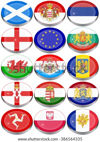 Set of icons. Flags of the Europe.   