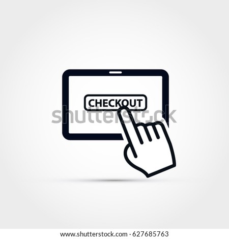 Checkout vector button with hand cursor