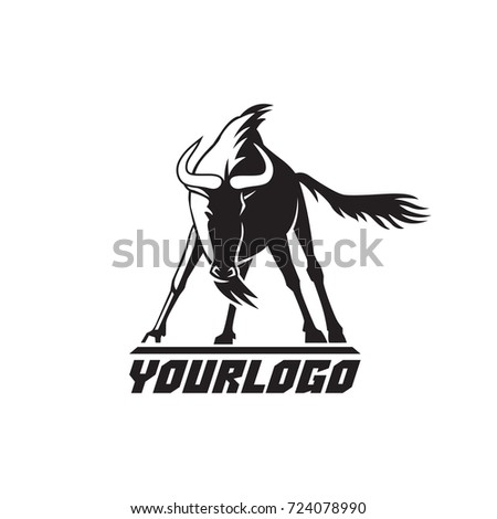 wildebeest logo sign vector illustration on white background