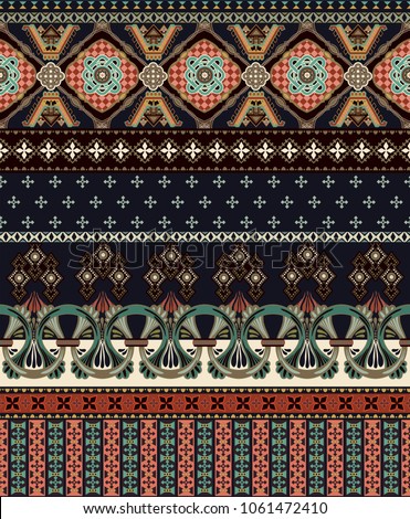 Vector seamless ornamental pattern. Ornamental border. Fashion style. Design for fabric web cards smart phone cover