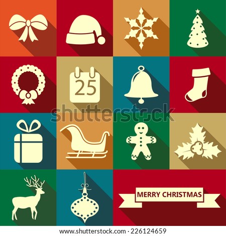 Christmas Icons Vector - 226124659 : Shutterstock