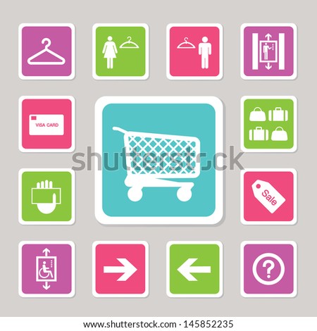 shopping mall icons set 2 for use