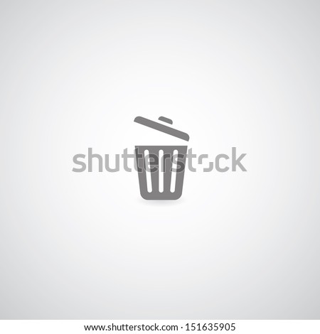 bin symbol on gray background