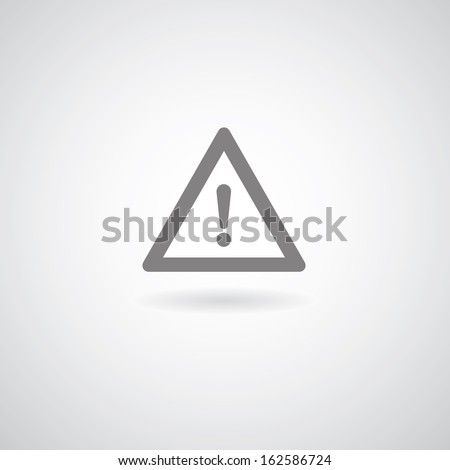 Exclamation danger sign on gray background 