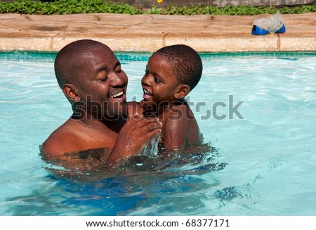 Similar – Image, Stock Photo Black boy swimming in pool