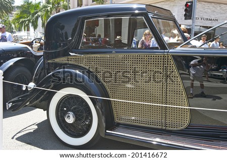 BEVERLY HILLS/CALIFORNIA - JUNE 15, 2014: 1930 Rolls Royce Phantom II Town Car by Brewster \