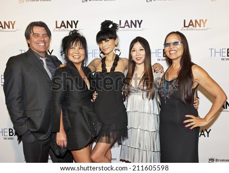 LOS ANGELES/CALIFORNIA - AUGUST 4, 2014: Bai Ling, Mr.& Mrs. Ete\' & Guest walk the red carpet at \