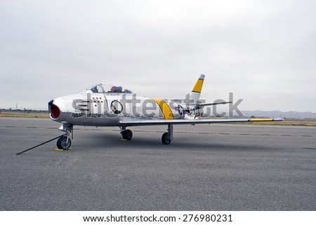 CHINO/CALIFORNIA - MAY 3, 2015: Vintage Military Aircraft on the tarmac at the Planes of Fame Airshow in Chino, California USA