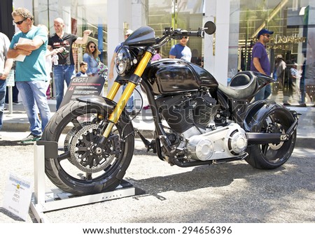 BEVERLY HILLS, CALIFORNIA - JUNE 21, 2015: 2015 ARCH KRGT-1 Motorcycle \