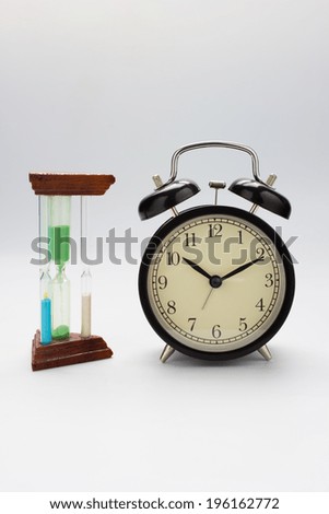 Clock with sand timer