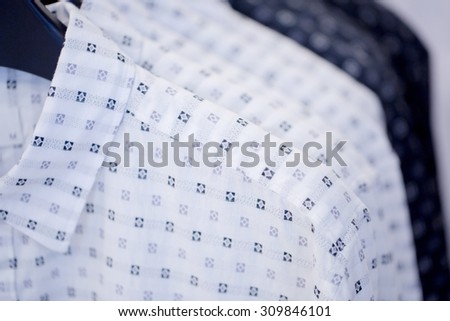 Hanging business shirt in shopping mall