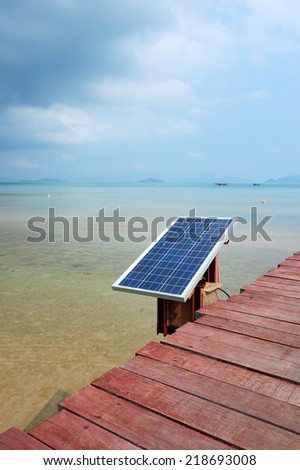 solar cell battery near sea