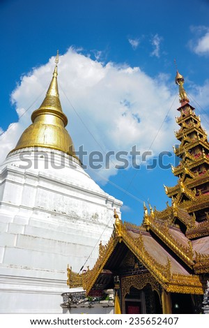 LAMPANG, THAILAND - NOVEMBER 18 : Wat Phra Kaew Don Tao temple in Lampang is an important.The temple is a mix of Burmese,Shan and Lanna architect styles. in Lampang,Thailand, November 18.2014.