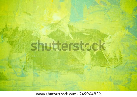 Green color oil painting texture. Abstract background 