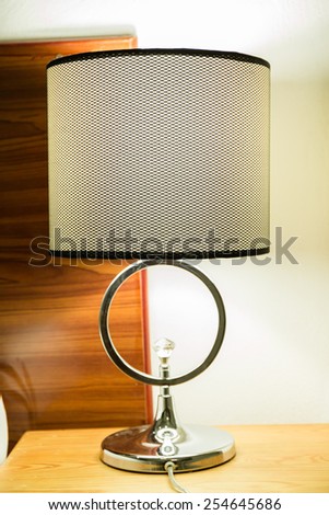 Gray fabric bed lamp